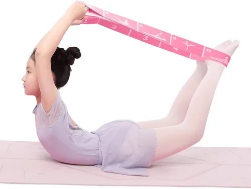 Miniatura 9 de Paquete de 2 Bandas Elásticas de Estiramiento Ajustables para Niños - Bandas Elásticas de 8 Bucles para Ballet, Latín, Yoga, Gimnasia y Estiramiento