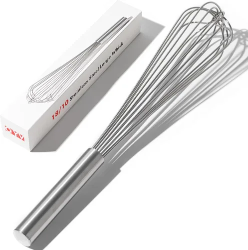 Miniatura 12 de OYV Batidor de Acero Inoxidable 18/10, Mango Ergonómico, Batidor de Metal Apto para Lavavajillas, Batidor Profesional para Cocina, Perfecto