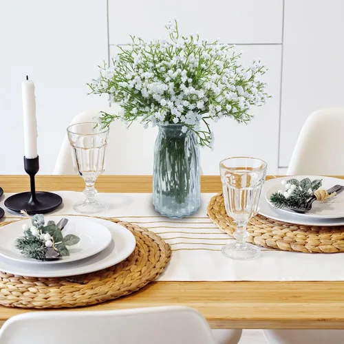 Miniatura 4 de Paquete de 12 flores artificiales de aliento de bebé, tallos flexibles de 21 pulgadas para ramos de boda, centros de mesa del hogar y decoración al