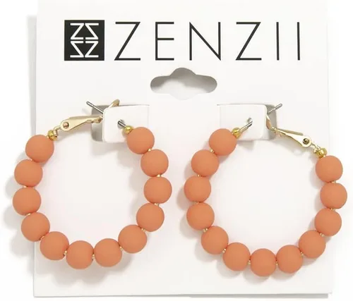 Miniatura 5 de ZENZII Aretes de aro de cuentas de moda bohemios circulares redondos aretes elegantes colgantes para mujeres y niñas