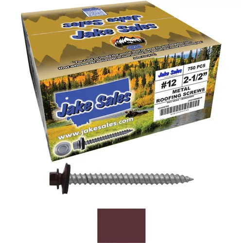 Miniatura 35 de 12 tornillos para techos de metal gris ABC de 2-1/2 pulgadas, cabezal de arandela hexagonal, arranque automático/roscado, arandela EPDM. 1 bolsa