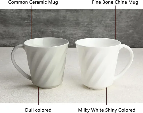 Miniatura 4 de Taza de café de cerámica de hueso fino con asas para bebidas calientes, café, capuchino, latte, cacao, té, perfecta para el hogar (juego de 2)