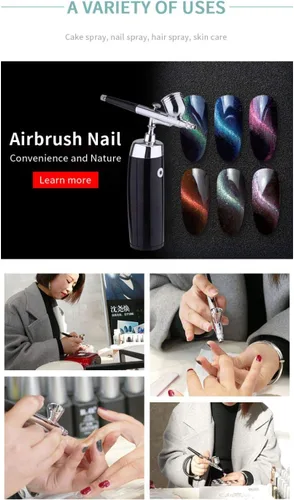 Miniatura 7 de I.E.E. - Juego de aerógrafo de maquillaje portátil recargable con mini compresor de aire, vaso de tinta, bolígrafo en aerosol para tatuaje, arte