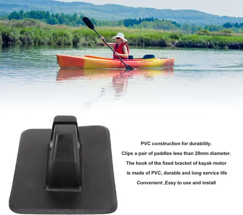 Miniatura 9 de Clips de soporte de paleta de kayak, 5 unids kayak remo clips de plástico inflable barco paddle titular clip Keeper Negro