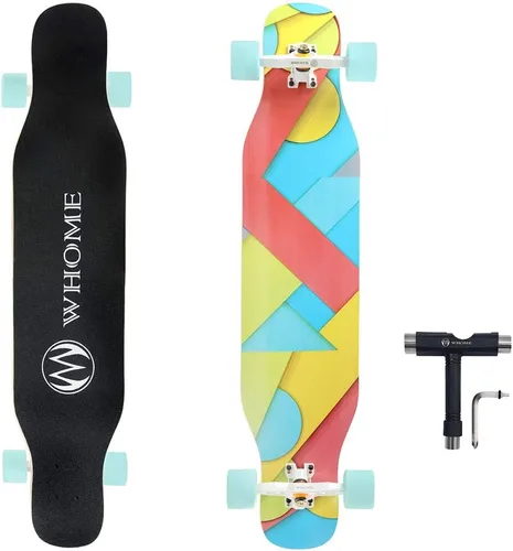 WHOME Longboard - Tablas largas de 42 pulgadas para adultos/adolescentes/niñas/principiantes / Pro Freestyle Dancing Longboards Skateboard con T-Tool
