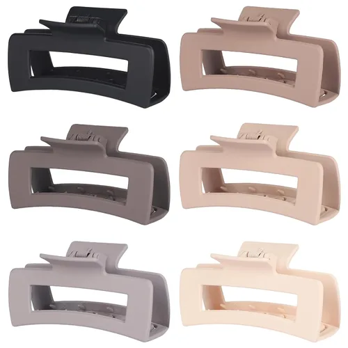 Miniatura 26 de Sisiaipu Pinzas de pelo grandes de 4 pulgadas, 6 piezas de garra grande para cabello grueso, pinzas cuadradas para el cabello para mujeres, pinzas