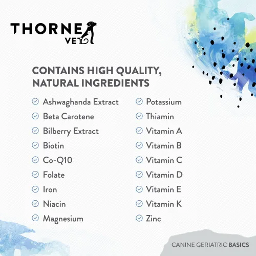 Miniatura 5 de ThorneVET Canine Geriatric Basics - Fórmula multivitamínica/polvo mineral para perros mayores que apoya la cognición, articulaciones y ojos
