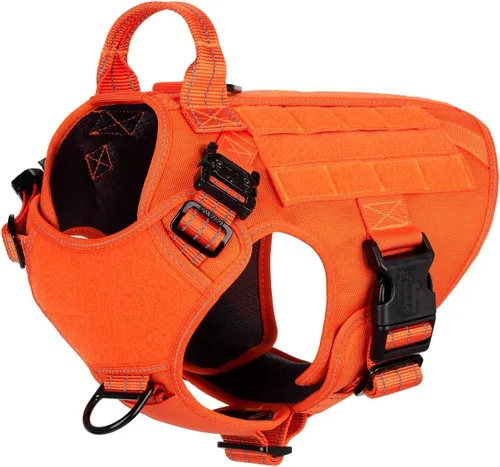 Miniatura 19 de ICEFANG - Arnés táctico para perro, talla M, 2 hebillas de metal, chaleco para transportar carga, ligero y modular (MOLLE) con mango, para perros