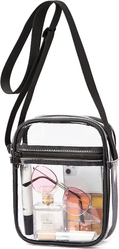Miniatura 12 de Vorspack Bolso de PVC aprobado para estadios, bolsa cruzada transparente con bolsillo frontal para conciertos, deportes, festivales