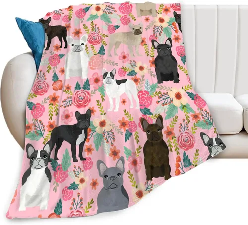 Miniatura 9 de Manta de Corgi regalos para las amantes de Corgi para mujeres, lindas flores corgis, manta de franela de forro polar, suave y cálida manta rosa