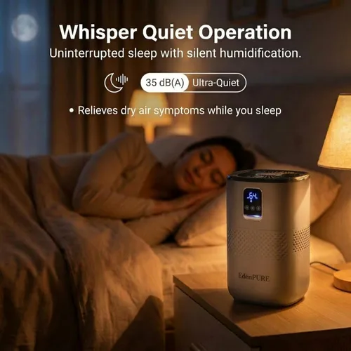 Miniatura 4 de EdenPURE Humidificador sin niebla: humidificación evaporativa silenciosa y sin niebla con tanque de 4.5 L, funcionamiento eficiente de energía
