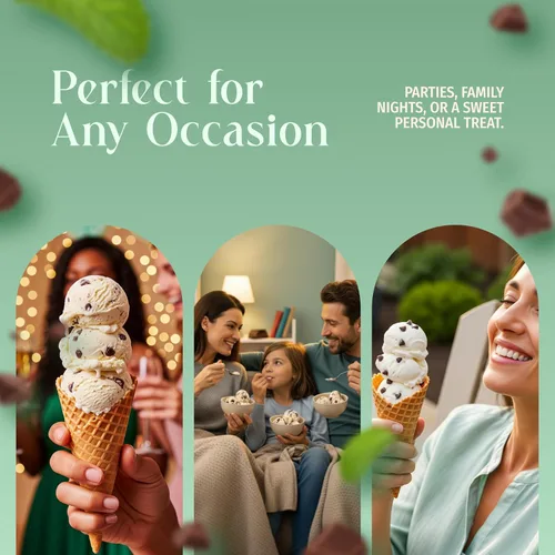Miniatura 6 de Triple Scoop - Mezcla de helado de chocolate de menta prémium para hacer helados. Simple, fácil, delicioso. De mezcla gourmet a máquina en 5