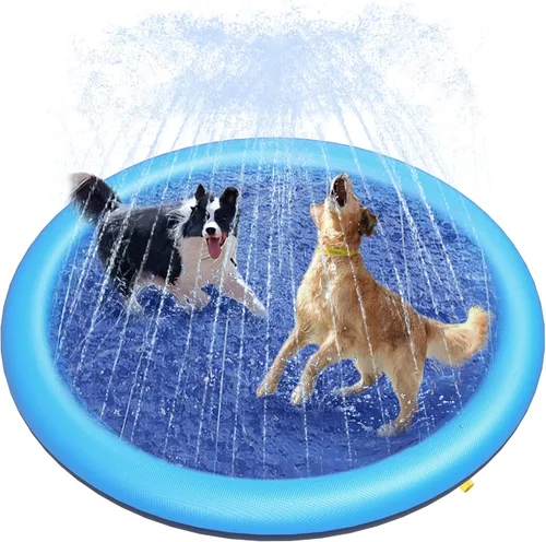 Miniatura 9 de Peteast Alfombrilla de salpicaduras para perros y niños – Piscina antideslizante para perros grandes, 0.023 in de grosor, duradera alfombra de juego