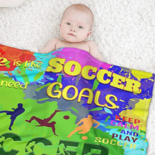 Miniatura 39 de Manta de fútbol para niñas, regalos de fútbol para niñas y niños, manta de franela de forro polar suave y cálida para niñas, regalos de fútbol