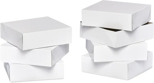 American Greetings Cajas de regalo cuadradas blancas con tapas, para cumpleaños, vacaciones y todas las ocasiones, (6 cajas, 9 x 9 pulgadas)