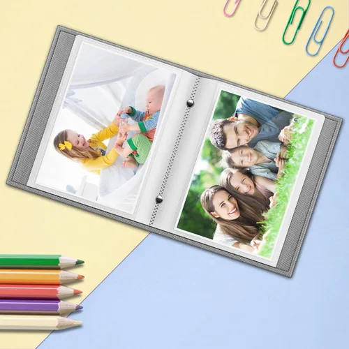 Miniatura 4 de Fintie Photo Album 4x6 Photos - 52 Pockets Small Mini Capacity Premium Vegan Leather Cover, Portable Wallet Albums for Family Wedding Boys Girls