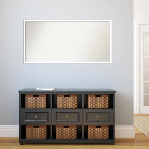 Miniatura 971 de Amanti Art Espejo de baño blanco para sobre el fregadero, 32 x 45 pulgadas, espejo de tocador rectangular blanco esbelto, marco de madera moderno