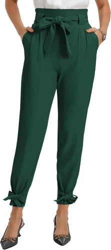 Miniatura 2 de GRACE KARIN - Pantalón deportivo tipo lápiz para mujer, diseño informal de tiro alto para el trabajo, con lazo y bolsillos
