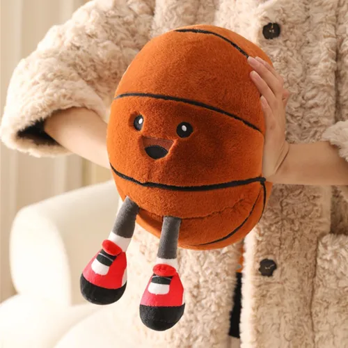 Miniatura 5 de Divertida almohada de felpa de baloncesto con patas – Lindo juguete de animal de peluche para niños y niñas, regalo de almohada decorativa