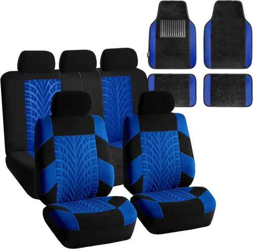 FH Group Travel Master - Juego completo de fundas de asiento de automóvil con alfombrillas para el suelo, ajuste universal para automóviles, Azul /