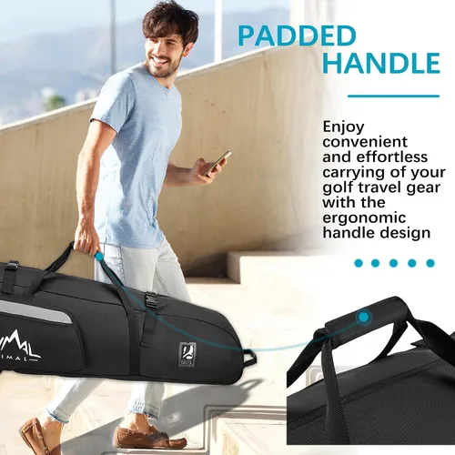 Miniatura 4 de Himal Outdoors Soft-Sided Golf Travel Bag with Wheels - Heavy Duty 600D Polyester Oxford Wear-Resistant, Excellent Zipper Universal