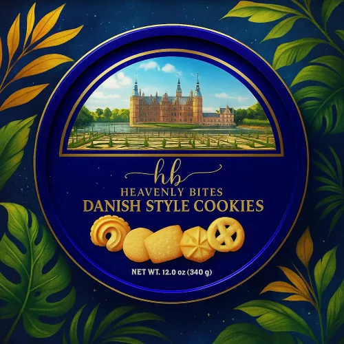 Miniatura 4 de Heavenly Bites Galletas de mantequilla estilo danés en lata de metal, 12 onzas