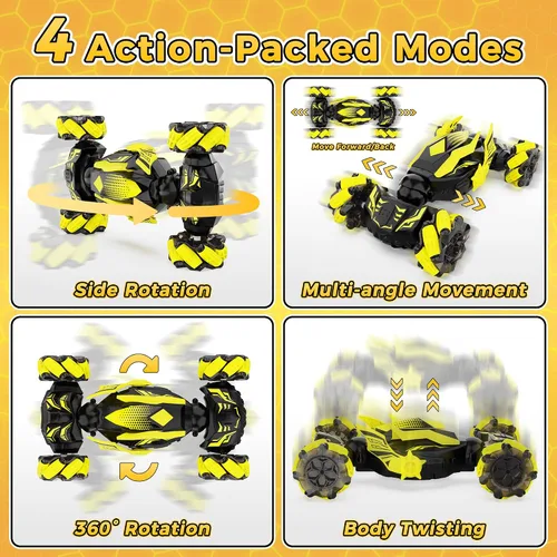 Miniatura 5 de Auto de acrobacias RC con detección de gestos, juguetes para niños de 6 a 12 años, auto controlado por gestos de la mano con control remoto