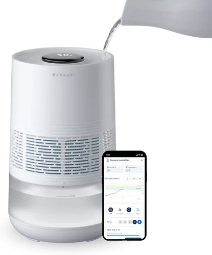 BLUEAIR Humidificador inteligente prémium para habitaciones grandes, dormitorios, mejor sueño con tecnología de niebla invisible evaporativa,