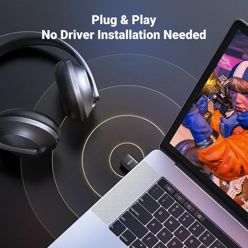 Miniatura 7 de UGREEN Bluetooth 5.3 Adapter for PS4 PS5 USB Audio Transmitter APTX Connecting Bluetooth Headphones to PS5, PS4, Switch, PC, Wireless Audio Adapter