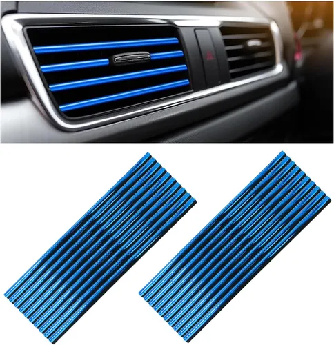 Kewucn 20 PCS Tiras Decorativas para Rejillas de Aire Acondicionado de Coche, Impermeables y Flexibles para Decoración de Rejillas de Aire de Coche,