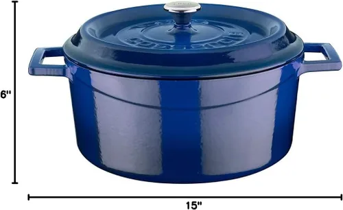 Miniatura 2 de Cobalto 4 Qt. Olla de hierro fundido redonda 15.00x13.00x6.00IN Olla de hierro fundido, cocina, utensilios de cocina, utensilios de cocina