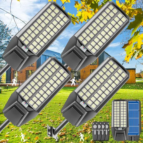 Miniatura 10 de Luz solar de calle de 9500 W para exteriores, impermeable, IP67, 240000 lúmenes, luces solares de estacionamiento del atardecer al amanecer, sensor