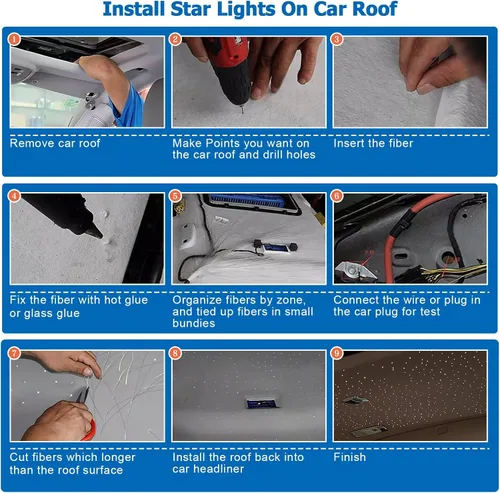 Miniatura 6 de Kit de proyección de luces de estrellas en el techo, de fibra óptica con Bluetooth de 16 W, control remoto/App LED RGBW
