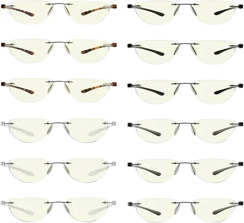 Miniatura 11 de Eyekepper Paquete de 4 lentes de lectura de calidad de medio borde con bisagras de resorte, incluye lectores de computadora para mujeres y hombres