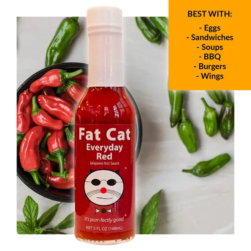 Miniatura 4 de Fat Cat Gourmet - Salsa picante de pimienta roja jalapeña diaria Todo natural Sabrosa, fresca y versátil Mejora los alimentos cotidianos