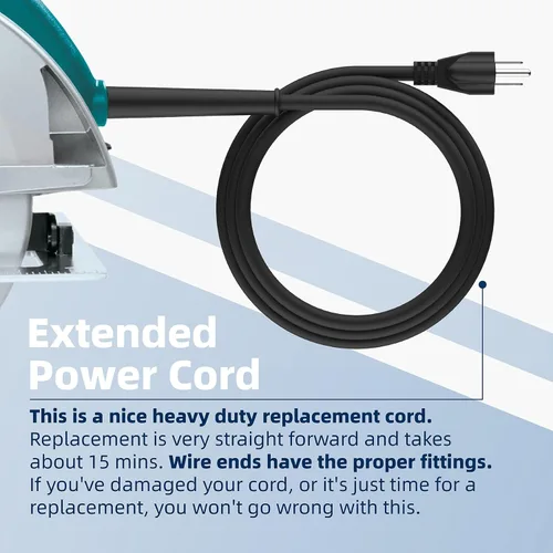 Miniatura 7 de 565056-5 - Cable de repuesto compatible con piezas de cable de alimentación Makita, pulidora de sierra circular, cable resistente para accesorios