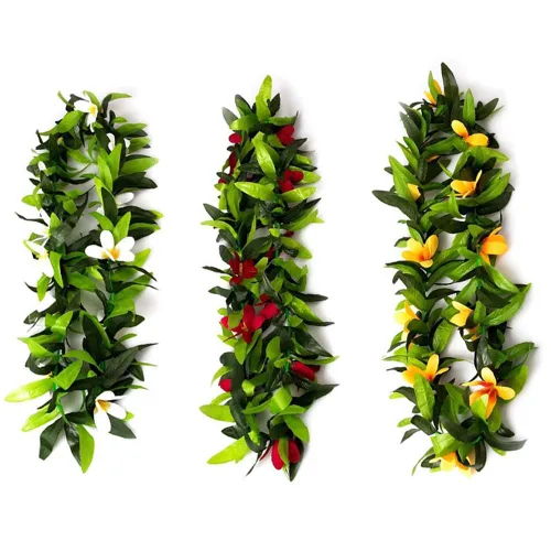 Miniatura 5 de 6 pinzas para el cabello hawaianas Leis Plumeria, collar de hojas tropicales, pasadores de flores, pasadores para mujer, guirnalda de horquillas