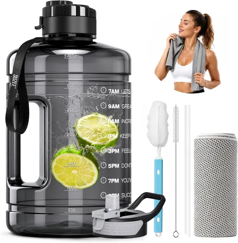 Miniatura 9 de Large Water Bottle with Motivational Time Marker, 74oz Water Jug with Handle Leak-Proof, Clear Sport half gallon water Bottle for Gym Camping