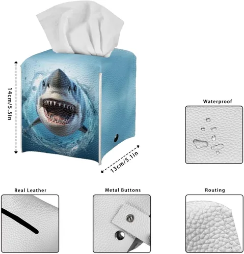 Miniatura 3 de 250th Anniversary Square Tissue Box Cover Pu Leather Tissue Holder Facial Paper Cover Waterproof Toilet Paper Holder for Bathroom Bedroom Modern