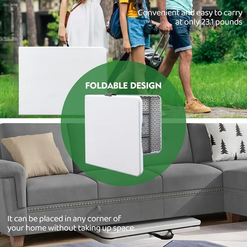 Miniatura 8 de Mesa plegable, mesa plegable de plástico de 6 pies, mesa de utilidad portátil para interiores y exteriores con asa para fiestas, camping y picnic