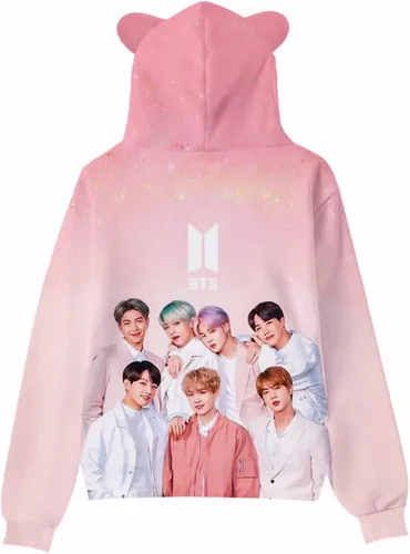 Miniatura 2 de BIDSNUAS Sudadera con capucha con estampado 3D con orejas de gato sudadera con cordón para mujer regalos unisex para el día de San Valentín