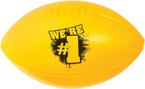 Anderson's Juego de 10 pelotas deportivas de fútbol amarillo y negro con texto en inglés "We Number One", espíritu escolar, día de juego, artículos