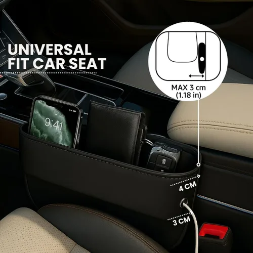 Miniatura 4 de Organizador Universal para Espacio entre Asientos de AC4®️ Almacenamiento de Lujo en Cuero PU para Coche, SUV y Camiones Organizador de Bolsillo