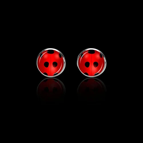 Miniatura 5 de Lucky Ladybug FKOJMH - Aretes de mariquita buenos aretes para niñas, collar de mariquita de la suerte para niñas, aretes de disfraz de mariquita