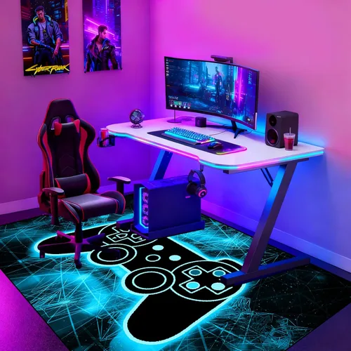 Miniatura 4 de BATATADOCE Alfombras de videojuegos para dormitorio de niños, alfombras para sala de juegos, decoración de juegos para niños, alfombra de área