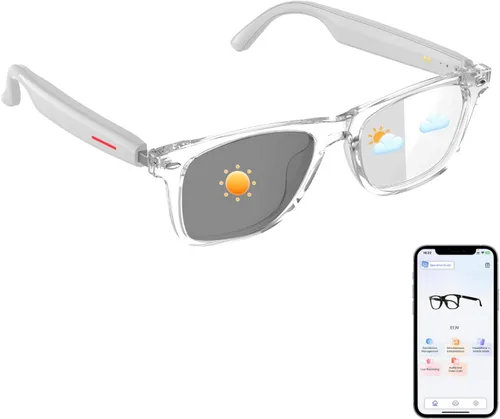 Miniatura 12 de Al - Lentes inteligentes para hombres y mujeres, lentes de traducción Bluetooth con 164 idiomas, lente de cambio de color, música y llamadas