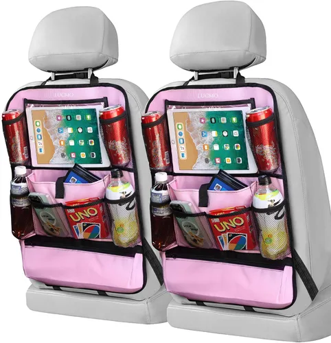 Miniatura 24 de LUCMO Organizador de asiento trasero de coche con soporte para tableta - 2 piezas, organizador de almacenamiento de coche con 6 bolsillos