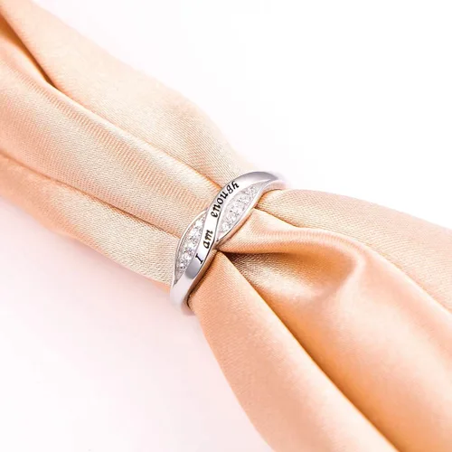 Miniatura 4 de Anillo de plata de ley 925 con circonita cúbica, regalo de cumpleaños para mujeres, adolescentes, niñas, tamaño 5 - 10, Metal, circonita
