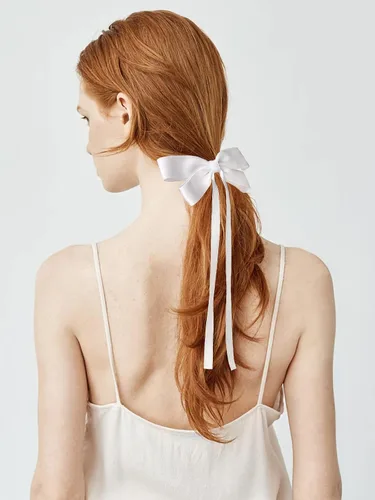 Miniatura 2 de Furling Pompoms Cintas para el cabello – Lazos para el pelo con borlas en negro, blanco, azul, rosa para mujeres y niñas Negro/Blanco/Rosa/Azul Claro