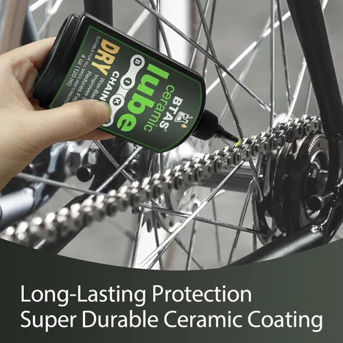 Miniatura 3 de BTAS Lubricante de Cadena de Bicicleta en Seco Cerámico 4 oz - Tinte Trazador UV - Aceite Lubricante para Bicicleta de Carretera y Montaña